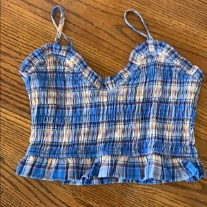Plaid Strapless Crop Top